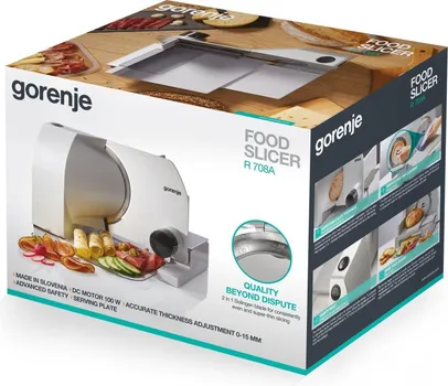 GORENJE R708A MESOREZNICA SNAGA MOTORA: 100 W, DEBLJINA REZA (MM): 0-15, TACNA ZA POSLUŽIVANJE (9 / 12)