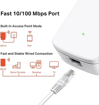 MERCUSYS ME10 ME10 300 MBPS WI-FI RANGE EXTENDER 300 MBPS ON 2.4 GHZ 1X10/100MBPS RJ4 (2 / 2)