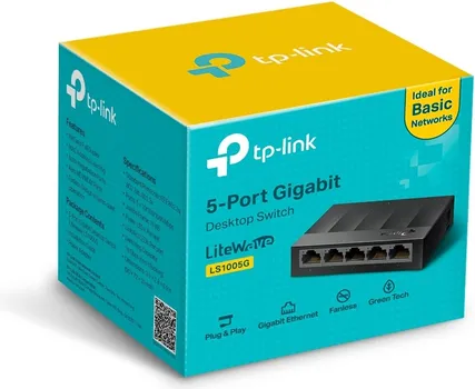 TP-LINK LS1005G LS1005G LITEWAVE 5-PORT GIGABIT DESKTOP SWITCH, 5 GIGABIT RJ45 PORTS, DE (8 / 8)