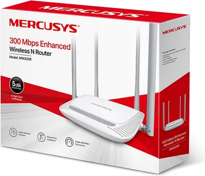 MERCUSYS ROUTER MW325R 300MBPS, 4X5DBI FIXED OMNI DIRECTIONAL ANTENNAS, 4X10/100MBPS LAN PORTS, IEEE 802.11B, 2.4GHZ, CE (6 / 6)