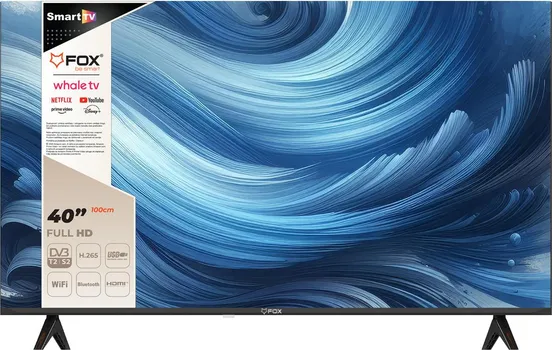 FOX 40WHA470E SMART TV PAMETNI TELEVIZOR │ FHD 1920X1080 REZOLUCIJA │ WHALEOS 10 │ 3X HDMI 1.4, 2X USB │ INTEGRISAN WIFI I LAN │ BLUETOOTH PODRŠKA │ FRAMELESS DIZAJN (1 / 3)