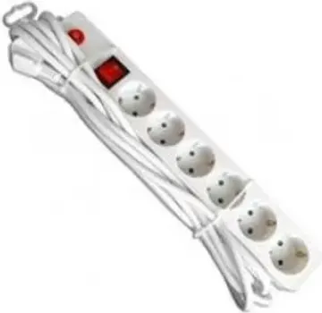 E-GREEN PRODUŽNI KABL 6U/1.4M SA PREKID PRODUŽNI KABL 6U/1.4M SA PREKIDAČEM I ZAŠTITOM (BELI) (1 / 1)