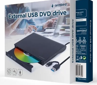 GEMBIRD EKSTERNI USB DVD REZAČ, BLACK (1 / 2)