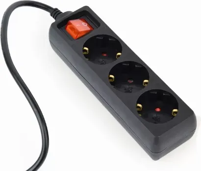 UPS POWER STRIP, 3 SCHUKO SOCKETS, FUSED SWITCH, 16 A, C14 PLUG, 0.6 M CABLE, BLACK (3 / 3)