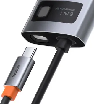 BASEUS METAL GLEAM 6-U-1 HUB (CAHUB-CW0G) 135163 BASEUS METAL GLEAM 6-U-1 HUB (CAHUB-CW0G) - USB C NA 3XUSB 3.0, 1XHDMI, 1XRJ45, 1XPD (3 / 8)