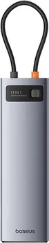 BASEUS STARJOY 11-U-1 (BSU4767) 125371 BASEUS STARJOY 11-U-1 HUB METAL GLEAM SERIES USB HUB (BSU4767) - USB-C NA HDMI +VGA + 3 X USB 3.0 + USB 2.0+USB-C PD + RJ45 + SD/TF +3.5MM - BOJA: SIVA - MATERIJAL: ALUMINIJUMSKA LEGURA - TEŽINA: OTPRILIKE 125G - OPERATIVNI SISTEMI : WINDOWS, APPLE OS, LINUX, VISTA (5 / 5)