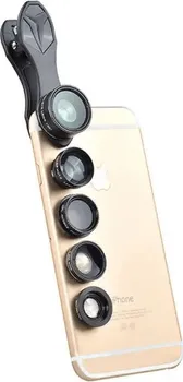 APEXEL APL-DG5H 5-U-1 KOMPLET OBJEKTIVA ZA TELEFON - SADRŽI: FISHEYE 198° / MACRO 15X / WIDE-ANGLE 0.63X / CPL LENS / TELEPHOTO LENS (3 / 3)
