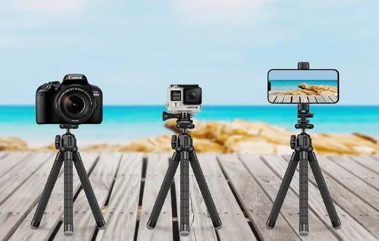 APEXEL APL-JJ025 FLEKSIBILNI TRIPOD + GOPRO ADAPTER - DIMENZIJE: 260 × 90 × 52 MM - MATERIJAL: ALUMINIJUM + ABS PLASTIKA - TEŽINA: 222 G (6 / 9)