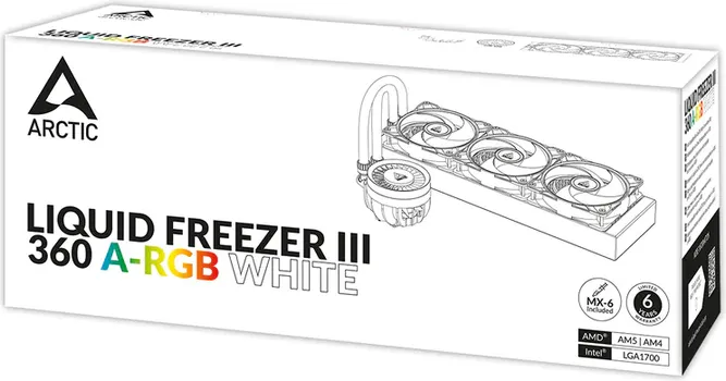ARCTIC LIQUID FREEZER III 360 A-RGB WHITE (3 X120MM) (AM4, AM5, 1700) 800 – 2000 (5 / 8)