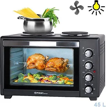 FIRST MINI ŠPORET FA 5045 4 - MOGUĆNOST ISTOVREMENOG KUVANJA I PEČENJA - ZAPREMINA RERNE OD 45 L - 2 RINGLE ZA KUVANJE SA ODVOJENIM KOMANDAMA - IZBOR TEMPERATURE OD 100°C DO 230°C - UNUTRAŠNJE OSVETLJENJE RERNE (2 / 3)