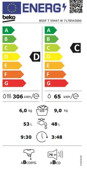 BEKO B5DF T 59447 W (9 KG / 6 KG, 1400 RPM) (2 / 6)