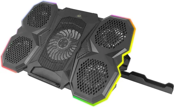ESPERANZA EGC107 GAMING LAPTOP KULER SA STALKOM ZA TELEFON │ RGB LED POZADINSKO OSVJETLJENJE │ USB NAPAJANJE │ KOMPATIBILAN SA LAPTOPOVIMA DO 17-INCHA │ 65CFM (1 / 4)
