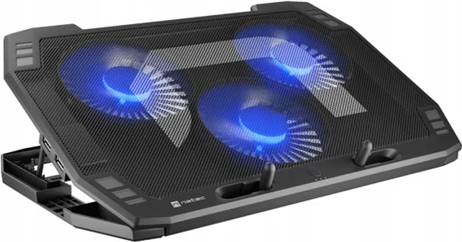 NATEC ORIOLE LAPTOP KULER │ KOMPATIBILNOST DO 17.3-INCH │ 3 VENTILATORA SA TROSTEPENOM REGULACIJOM BRZINE │ METALNI PANEL ZA BOLJU CIRKULACIJU VAZDUHA │ 7 PODEŠAVANJA UGLA NAGIBA │ USB NAPAJANJE (1 / 9)
