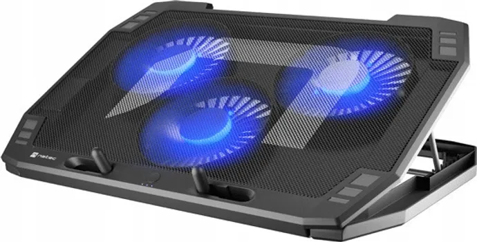 NATEC ORIOLE LAPTOP KULER │ KOMPATIBILNOST DO 17.3-INCH │ 3 VENTILATORA SA TROSTEPENOM REGULACIJOM BRZINE │ METALNI PANEL ZA BOLJU CIRKULACIJU VAZDUHA │ 7 PODEŠAVANJA UGLA NAGIBA │ USB NAPAJANJE (2 / 9)