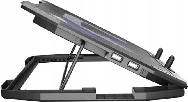 NATEC ORIOLE LAPTOP KULER │ KOMPATIBILNOST DO 17.3-INCH │ 3 VENTILATORA SA TROSTEPENOM REGULACIJOM BRZINE │ METALNI PANEL ZA BOLJU CIRKULACIJU VAZDUHA │ 7 PODEŠAVANJA UGLA NAGIBA │ USB NAPAJANJE (5 / 9)
