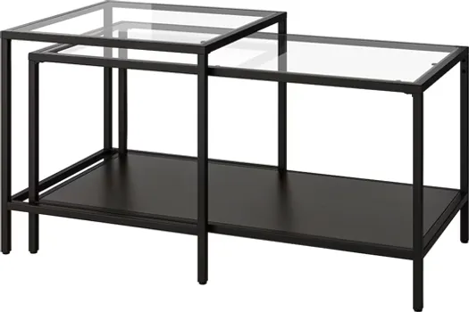 IKEA VITTSJÖ SET STOČIĆA, 2 KOM., CRNOSMEĐA/STAKLO, 90X50CM (1 / 6)