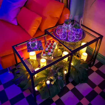 IKEA VITTSJÖ SET STOČIĆA, 2 KOM., CRNOSMEĐA/STAKLO, 90X50CM (3 / 6)