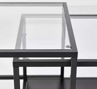 IKEA VITTSJÖ SET STOČIĆA, 2 KOM., CRNOSMEĐA/STAKLO, 90X50CM (6 / 6)