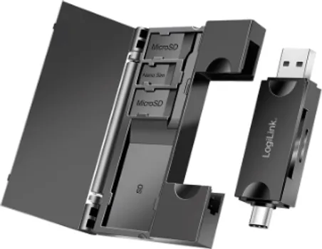 LOGILINK CR0049 USB ČITAČ KARTICA, BLACK P BRZ I KOMPAKTAN ČITAČ KARTICA ZA MEMORIJSKE KARTICE BRZI PRIJENOS PODATAKA USB 3.2 GEN 1 VERZIJA KONEKTOR A: USB TY (1 / 2)