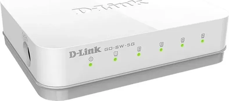 D-LINK 5-PORT NEUPRAVLJIV SWITCH, GO-SW-5G/E DGS-1005A, 5X 10/100/1000MBPS, DESKTOP, FIKSNA KONFIGURACIJA, 1U, UNAMANAGED, LAYER 2, NAPAJANJE VANJSKO (1 / 4)