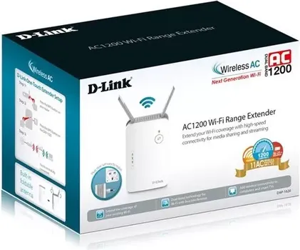 D-LINK WIRELESS RANGE EXTENDER DAP-1620/E AC1300 WI-FI RANGE EXTENDER- COMPACT WALL PLUG DESIGN - EXTERNAL ANTENNA DESIGN- 2X2 11AC TECHNOLOGY, UP TO 1300 MBPS DA (3 / 4)