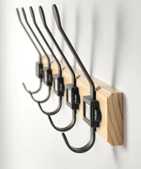 IKEA KARTOTEK ZIDNI ČIVILUK S 5 ZAKAČKI, BOROVINA/SIVA (2 / 4)