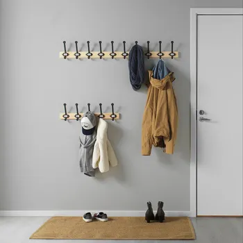 IKEA KARTOTEK ZIDNI ČIVILUK S 5 ZAKAČKI, BOROVINA/SIVA (3 / 4)