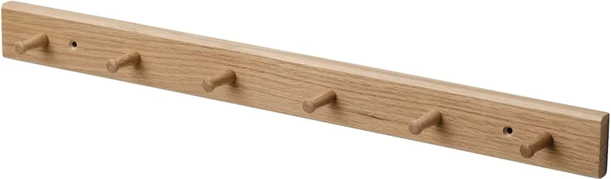 IKEA HÖVOLM ZIDNI ČIVILUK SA 6 ZAKAČKI, HRASTOVINA (1 / 3)