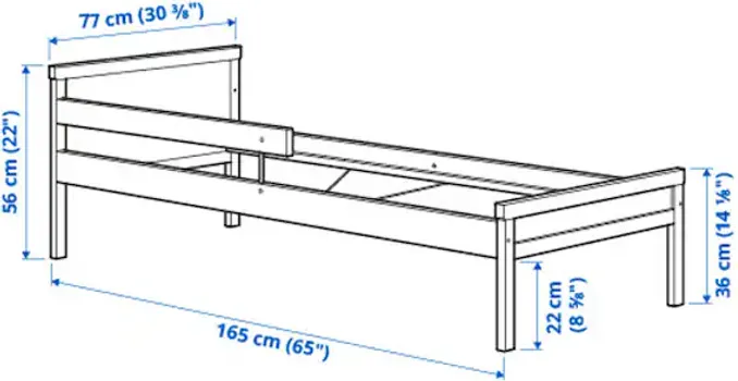 IKEA SNIGLAR OKVIR S LETVIČASTOM OSN. KREVETA, BUKOVINA, 70X160 CM (6 / 7)