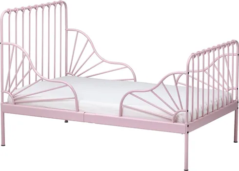 IKEA MINNEN OKVIR PRODUŽIVI KREVET S LETV. OSNOVOM, SVIJETLOROZE, 80X200 CM (1 / 5)