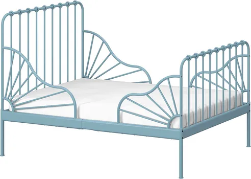 IKEA MINNEN OKVIR PRODUŽ.KREVET S LETV. OSNOVOM, SIVO-PLAVA, 80X200 CM (1 / 4)