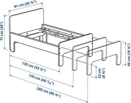 IKEA SLÄKT PRODUŽIVI KREVET, BIJELA, 80X200 CM (2 / 2)