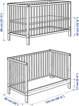 IKEA GULLIVER KREVETAC, BIJELA, 60X120 CM (9 / 9)