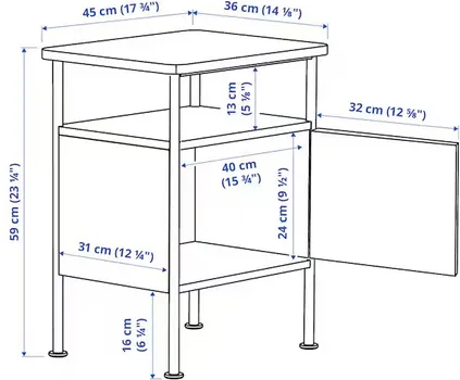 IKEA GRÅFJÄLLET NOĆNI STOČIĆ, BOJA ANTRACITA, 45X36X59 CM (7 / 10)