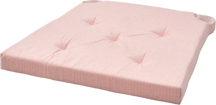 IKEA JUSTINA JASTUK ZA STOLICU, ROZE/BIJELA, 42/35X40X4 CM (1 / 3)