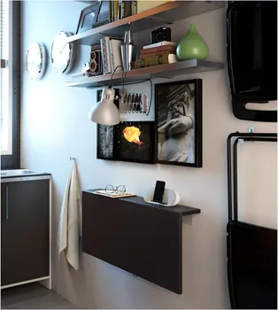 IKEA BJURSTA ZIDNI PREKLOPNI STO, SMEĐE-CRNA, 90X50 CM (4 / 4)