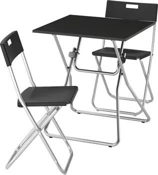 IKEA GUNDE / GUNDE STO I 2 SKLOPIVE STOLICE, PREKLOPNO CRNA/CRNA, 67X67 CM (1 / 4)