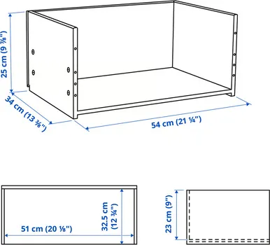 IKEA BESTÅ OKVIR FIOKE, BIJELO B. IM. HRASTOVINE, 60X25X40 CM (2 / 3)