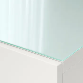 IKEA BESTÅ GORNJI PANEL, STAKLO BIJELA/SVIJETLOZELENA, 120X40 CM (2 / 3)