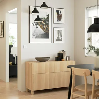 IKEA STUBBARP NOGAR, BIJELO B. IM. HRASTOVINE (3 / 3)