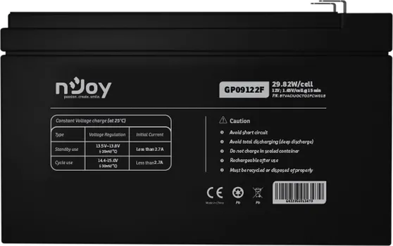 NJOY GP09122F BATERIJA ZA UPS 12V 9AH (BTVACIUOCTO2FCW0 GP09122F BATERIJA ZA UPS 12V 9AH (BTVACIUOCTO2FCW01B (1 / 4)