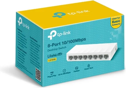 TP-LINK LS1008 8-PORT 10/100MBPS DESKTOP NETWORK SWITCH (3 / 5)