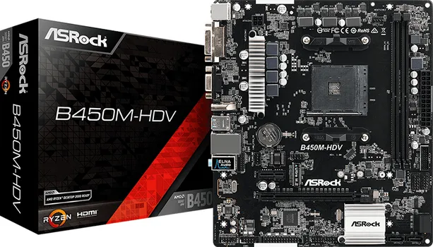 ASROCK MB B450M-HDV R4 0, 3200MHZ, M 2 PCIE GEN3, / / , 3 1, AM4 (1 / 12)
