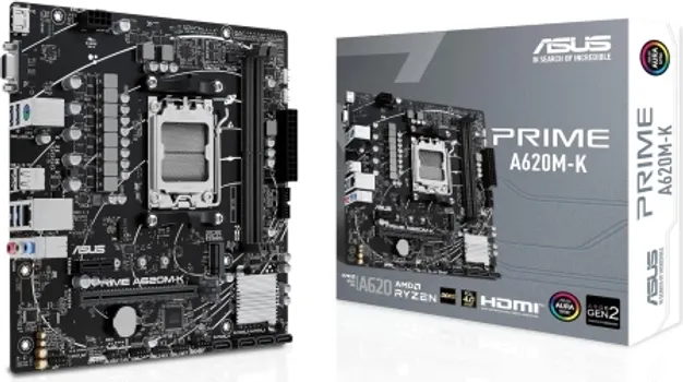 ASUS RYZEN MB PRIME A620M-K, DIMM 7200+(OC), 1 X PCIE 4 0 X16, / , 3 2, AM5 (1 / 10)