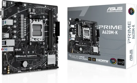 ASUS RYZEN MB PRIME A620M-K, DIMM 7200+(OC), 1 X PCIE 4 0 X16, / , 3 2, AM5 (2 / 10)