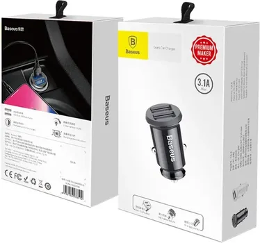 BASEUS GRAIN CAR CHARGER 2X USB 5V 3.1A BLACK 14465 (2 / 7)