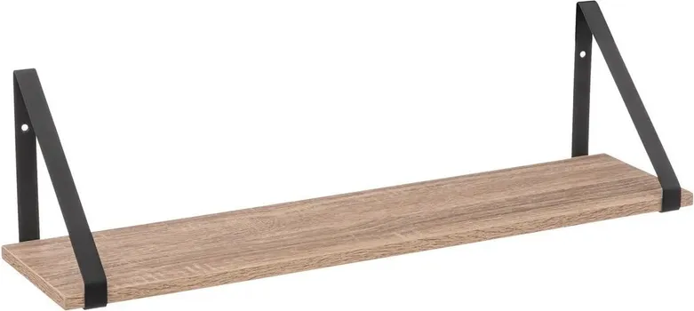 5FIVE ZIDNA POLICA ALIAJ 58CM SA NOSAČEM CRNA/BOJA DRVETA (1 / 1)