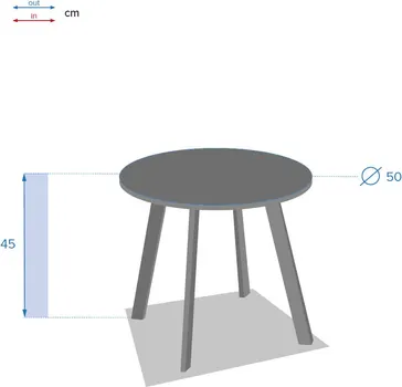 HESPERIDE BAŠTENSKI STO SAONA FI 50CM BORDO (2 / 3)