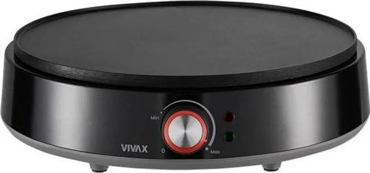 VIVAX PM-1200TB 120545 PM-1200TB PALAČINKAR - SNAGA 1200 W, SVJETLOSNI INDIKATOR RADA, TERMOSTAT, POVRŠINA ZA PECENJE PRECNIKA 30CM, METALNO KUCIŠTE SA INOX DETALJIMA, DODATNA OPREMA - LOPATICA I STRUGALICA (1 / 1)