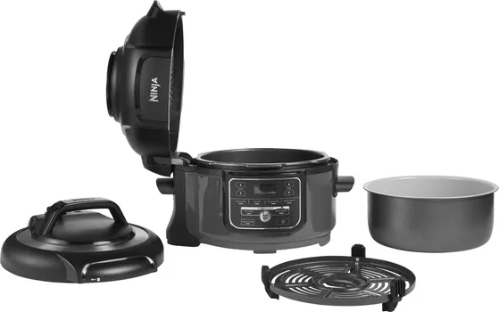 NINJA OP100EU 128522 NINJA FOODI MINI 6-U-1 MULTICOOKER OP100EU - KAPACITETI: 4,7 L - SNAGA: 1460 W - BROJ AUTOMATSKIH PROGRAMA: 7 - KONVENCIONALNO KUVANJE - KUVANJE NA PARI - FUNKCIJA PRŽENJA - FUNKCIJA PEČENJA - FUNKCIJA ZAGREVANJA - BOJA PROIZVODA: CRNO